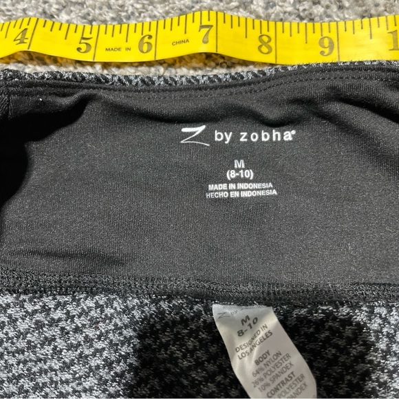 Zobha Women’s Ankle leggings Tweed Style Gray And Black Size M Zipper Pockets - Picture 6 of 9